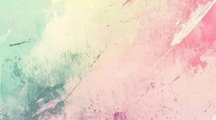 Pink and green grunge background featuring artistic brushstrokes and scratches, creating a textured and vibrant abstract design