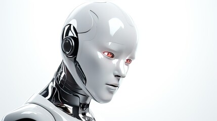 AI robot on white background. 