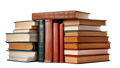 Stack of Books on a White Backdrop