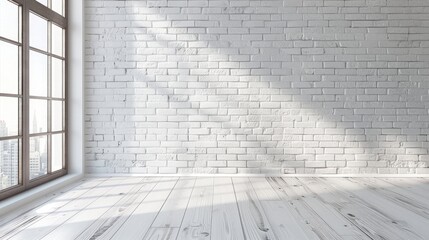 Obraz premium White Brick Wall in an Interior Space