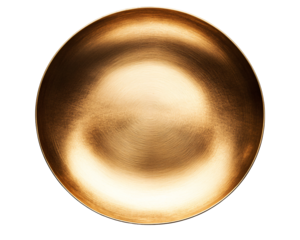 a close up of a gold plate