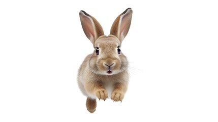 Obraz premium Rabbit running on white background
