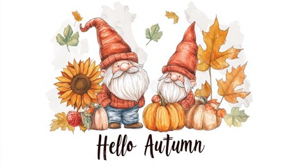 Fall season greeting card template design.