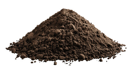 Soil, pile of soil isolated on png background.