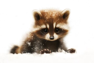 Obraz premium Cute baby raccoon with tiny paws 