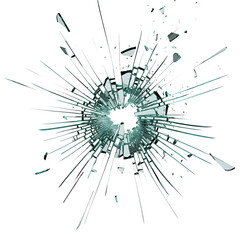 Shattered Glass Effect on Transparent Background
