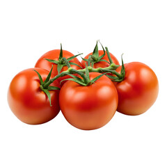 Organic Tomatoes in Close-Up on Transparent Background


