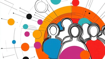 Obraz premium Colorful Customer Segmentation Illustration with People Groups