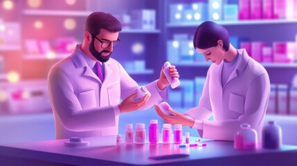 Soft Lighting Illustration of Customer Product Interaction