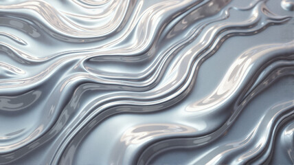 Obraz premium Abstract silver metallic texture with waves