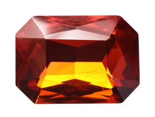 One red shiny gemstone isolated on white
