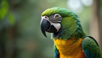 A vibrant macaw parrot perched in its natural habitat, showcasing its stunning colors and captivating personality.