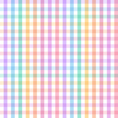 seamless pattern features a pastel-colored checkered design with a rainbow of soft hues, creating a vibrant and cheerful background perfect for spring and summer themes