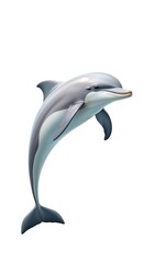 Fototapeta premium Leaping Bottlenose Dolphin: Detailed Digital Painting. AI Generated