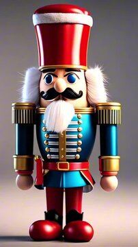 vertical 9:16 3d christmas nutcracker cartoon character mascot digital art