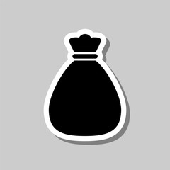 Fototapeta premium Bank bag simple vector icon. Flat design. Sticker with shadow on gray background
