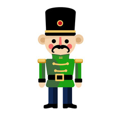 Christmas nutcracker,  soldier figurine - vector illustration