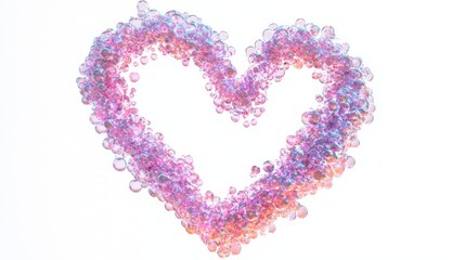 Healing Love and Compassion - Vibrant Healthcare Symbol 3D Render with Swirling Particles on Isolated White Background