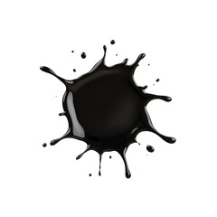 An abstract black paint splash with fluid dynamics, ideal for creative designs, artwork, and modern graphics. transparent background