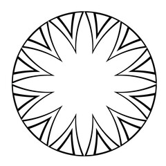 Round frame with geometric pattern for making stamps and patterns