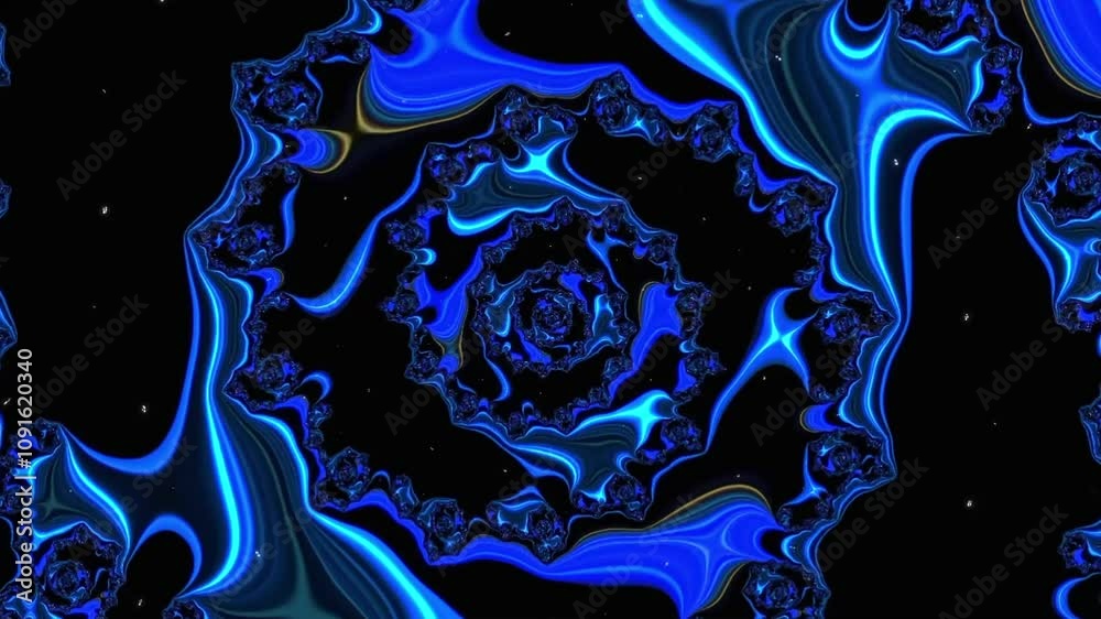 Canvas Prints flying through blue fractal tunnel. simple background animation
