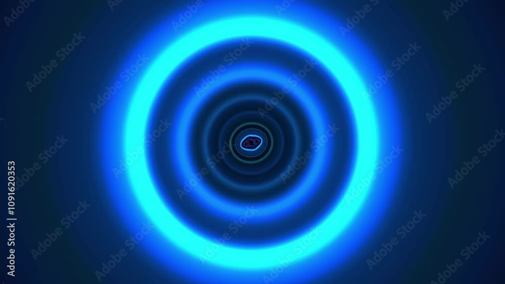 Canvas Prints flying through circle blue tunnel. abstract speed, motion loop able backdrop