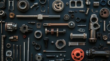 Obraz premium A Collection of Assorted Industrial Metal Parts
