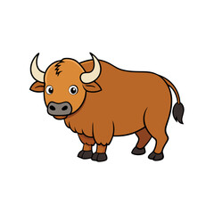 Bison cartoon vector illustration