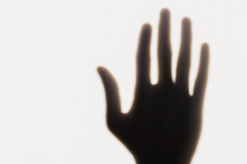 Obraz premium Hand shadow reflection on the wall