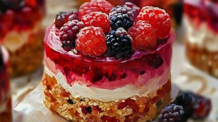 Delicious Strawberry Raspberry Dessert Delight