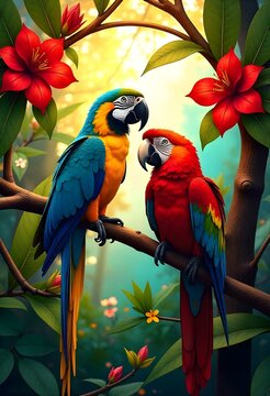 Couple de perroquets