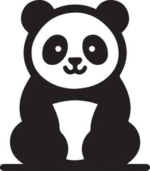 Fototapeta premium The panda is in a simple, stylized silhouette