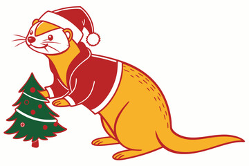 Funny Christmas Starry-Eyed Stork in White | Whimsical Holiday Art