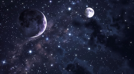 Fototapeta premium Celestial View of the Moon and Stars