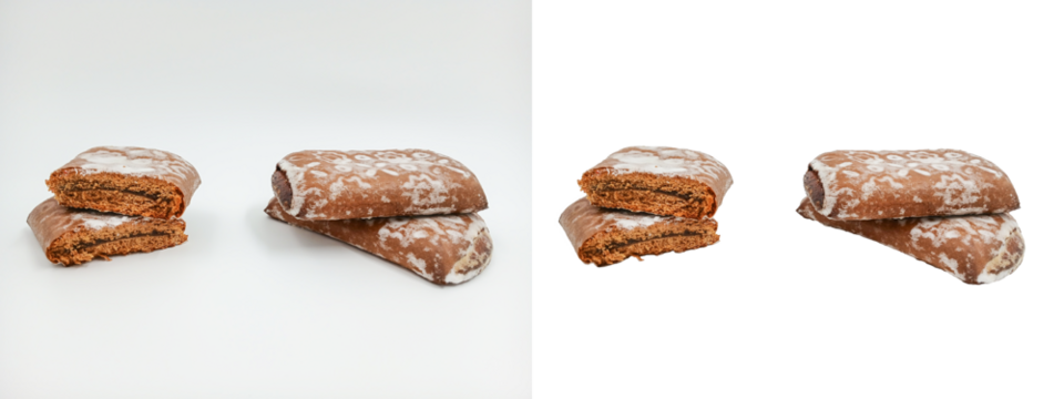 Gingerbread with white sugar glaze. Festive baking with spices. Winter dessert is cut, half. Close. Ruddy dough with a crispy crust. Just add text or logo. Culinary theme greeting card, homemade bakin