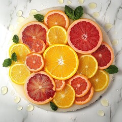 Fototapeta premium A vibrant display of fruits rich in vitamin C