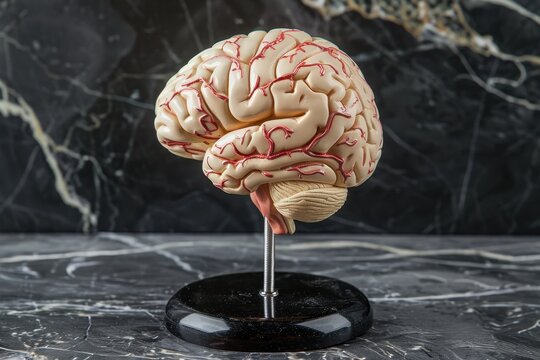 Front view of human brain model