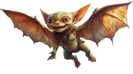 Fototapeta premium A Happy Flying Creature With Large Wings