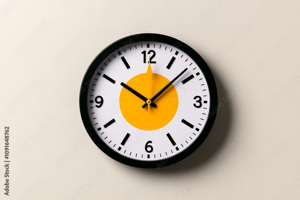 Poster A minimalist clock design showing forward-moving arrows, symbolizing progress and looking ahead