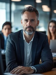 Obraz premium Corporate leader manager leading videoconference with diverse team business people having digital group video call conference working in office at online virtual meeting on pc computer. Over shoulder