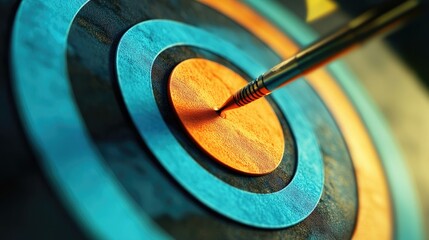 Target element with concentric circles in vibrant colors showcasing precision and goal-setting focus, symbolizing strategies for business growth and analytical approaches in marketing.