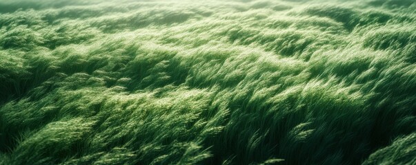 Fototapeta premium Textured grass surface with intricate patterns created by wind or animals.