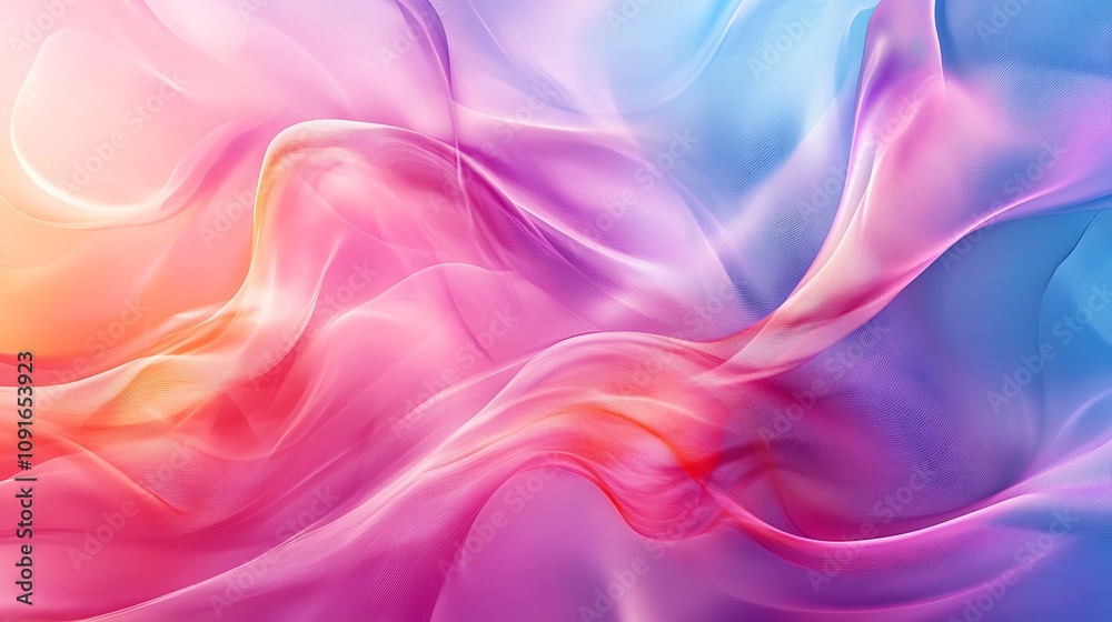 Wall mural dynamic colorful wave art blending vibrant hues and textured abstract strokes image