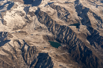 Flying over the French Alps on a clear Autumn morning