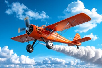 Aircraft performing an aerobatic maneuver, leaving a trail of smoke against a vivid blue sky