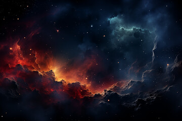 Fototapeta premium Cosmic Storm Rages Across Nebulous Heavens