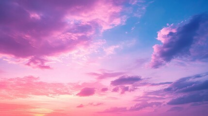 Obraz premium Pink and Blue Sunset Cloudscape Scenic View