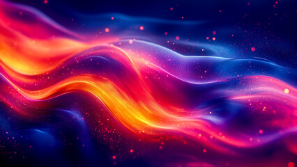 A futuristic neon abstract with glowing streaks of vivid colors on a dark background, exuding sharp details and modern energy.