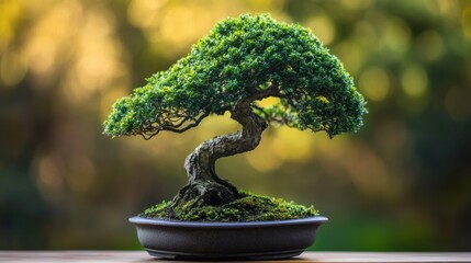 Serene Bonsai Tree: A Miniature Masterpiece of Nature