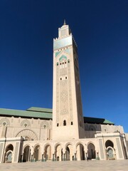 Obraz premium The panorama view of Casablanca and the Great Mosque of Casablanca, Morocco